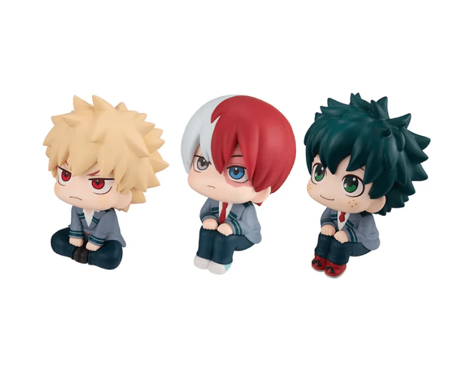 My Hero Academia Chibi Look Up Figures 10cm – Izuku Midoriya, Katsuki Bakugo & Shoto Todoroki Cute Anime MHA